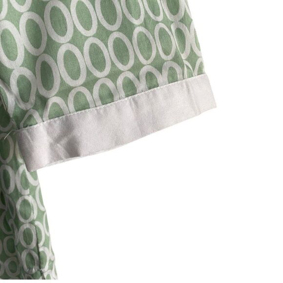 346 Brooks Brothers Women's V Neck Tunic Geometric Pattern Top Green US XS - Picture 5 of 9